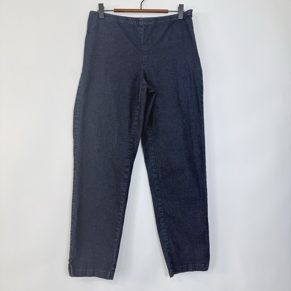Eileen Fisher Organic Cotton Blend Cropped Jeans Size 28x27 Blue Dark Wash Taper